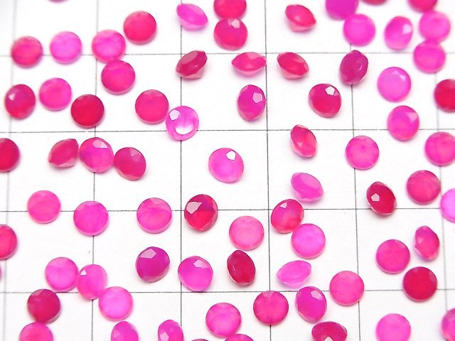 [Video]High Quality Fuchsia Pink Chalcedony AAA Loose stone Round Faceted 4x4mm 10pcs