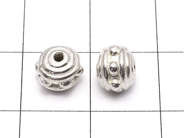 Silver925 Roundel 7.5x7.5x5mm White Silver 1pc