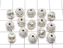 Silver925 Rondelle 7.5x7.5x5mm White Silver 1pc
