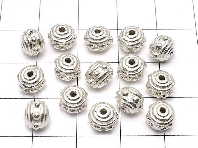 Silver925 Roundel 7.5x7.5x5mm White Silver 1pc