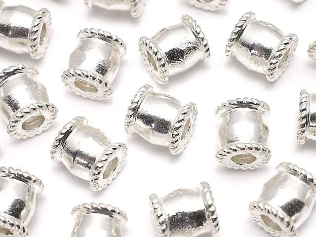 Silver925 Rondelle 6x5x5mm White Silver 2pcs