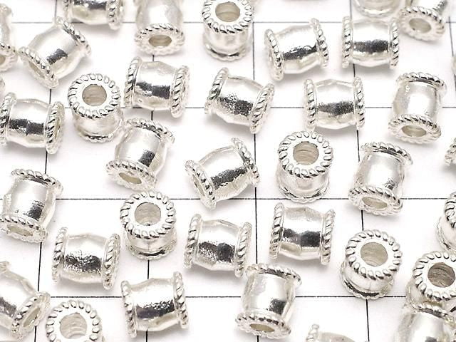 Silver925 Rondelle 6x5x5mm White Silver 2pcs