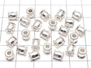Silver925 Rondelle 6x5x5mm White Silver 2pcs