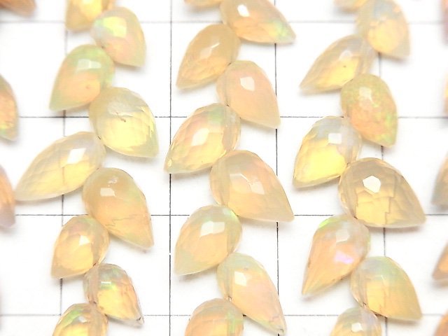 [Video]High Quality Ethiopian Opal AAA- Flower Bud Faceted Briolette 1strand beads (aprx.5inch/13cm)