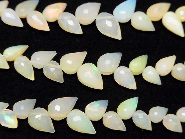 [Video]High Quality Ethiopian Opal AA++ Flower Bud Faceted Briolette 1strand beads (aprx.5inch/13cm)