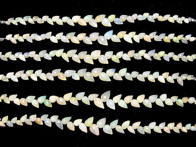 [Video]High Quality Ethiopian Opal AA++ Flower Bud Faceted Briolette 1strand beads (aprx.5inch/13cm)