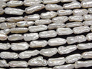 [Video] Fresh Water Pearl, Keshi Pearl Stick 14-23mm White 1strand beads (aprx.15inch/36cm)