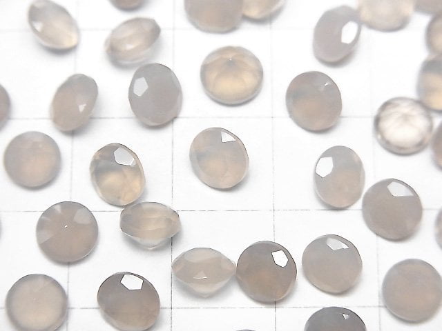 [Video]High Quality Gray Onyx AAA Loose stone Round Faceted 6x6mm 5pcs