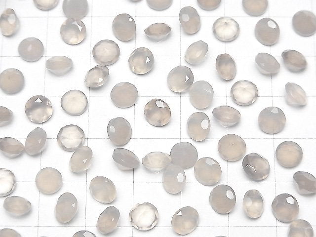 [Video]High Quality Gray Onyx AAA Loose stone Round Faceted 6x6mm 5pcs