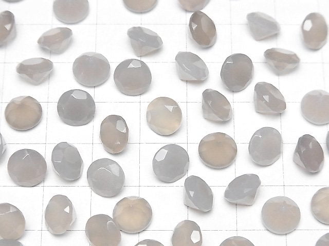 [Video]High Quality Gray Onyx AAA Loose stone Round Faceted 8x8mm 3pcs