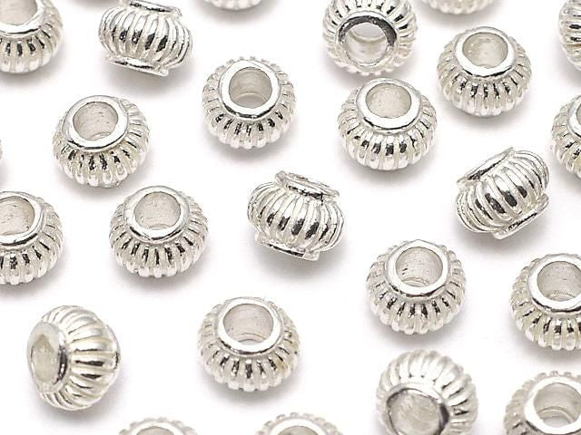 Silver925 Rondelle 3x4.5x4.5mm White Silver 5pcs
