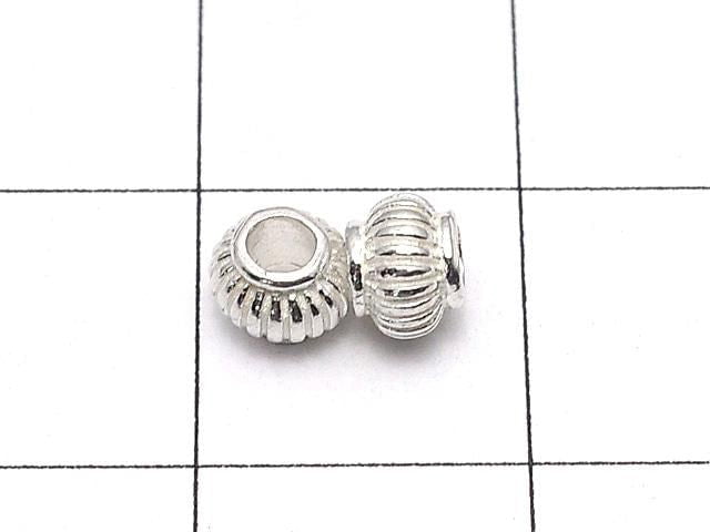 Silver925 Rondelle 3x4.5x4.5mm White Silver 5pcs