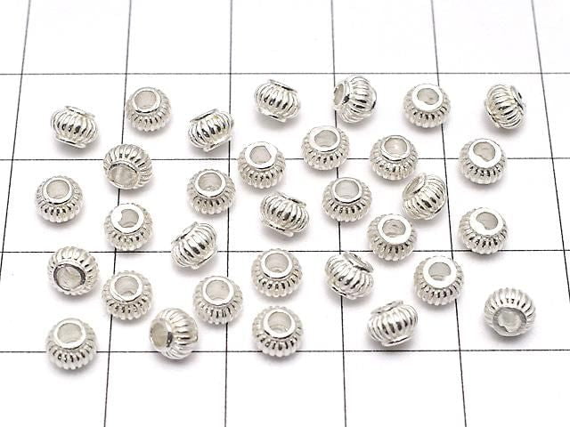 Silver925 Rondelle 3x4.5x4.5mm White Silver 5pcs