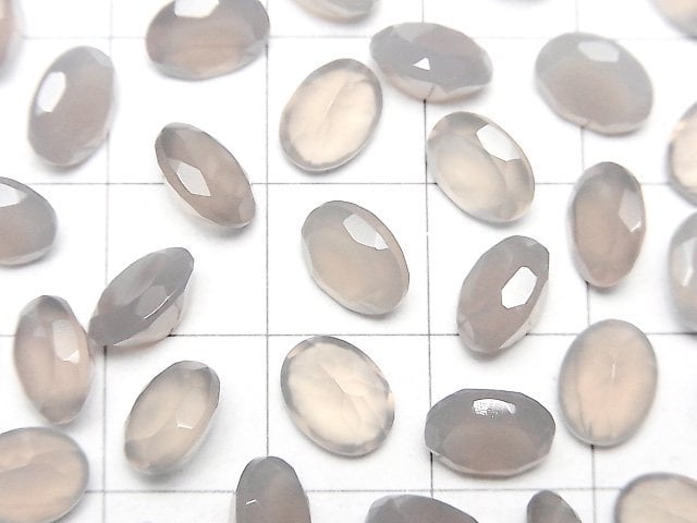 [Video]High Quality Gray Onyx AAA Loose stone Oval Faceted 8x6mm 3pcs