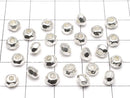 Karen Silver Faceted Rondelle 3.5x5x5mm White Silver 2pcs