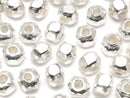 Karen Silver Faceted Rondelle 4x4.5x4.5mm White Silver 3pcs
