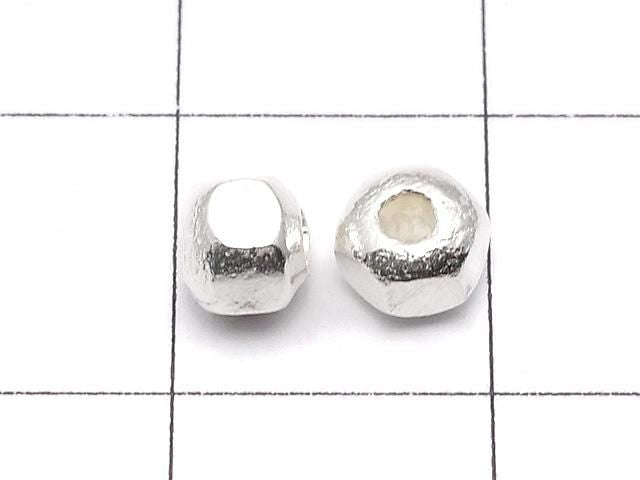 Karen Silver Faceted Rondelle 4x4.5x4.5mm White Silver 3pcs