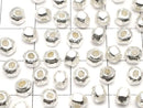 Karen Silver Faceted Rondelle 4x4.5x4.5mm White Silver 3pcs