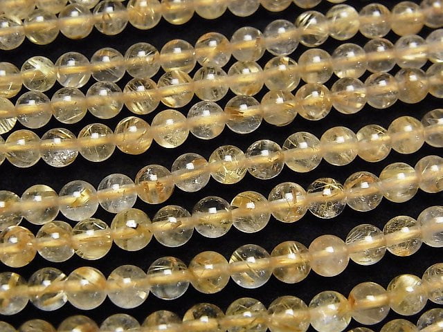 Rutilated Quartz Gemstone Beads