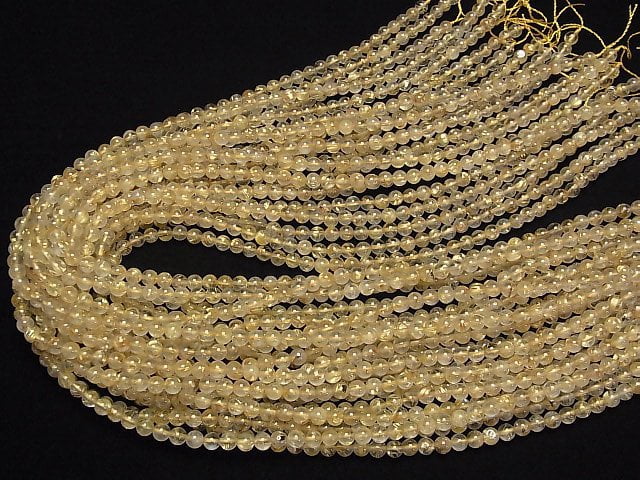 [Video]Rutilated Quartz AA++ Round 4.5mm 1strand beads (aprx.15inch/38cm)