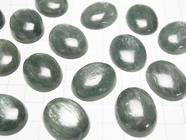 [Video] Green Kyanite AAA- Oval Cabochon 26x21mm 1pc