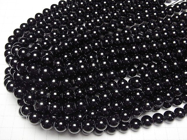 [Video] Black Tourmaline AAA- Round 10mm [2mm hole] half or 1strand beads (aprx.15inch/37cm)
