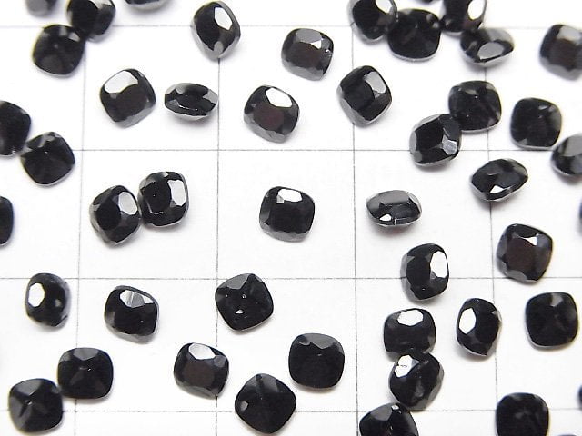 [Video]High Quality Black Spinel AAA Loose stone Square Faceted 4x4mm 10pcs