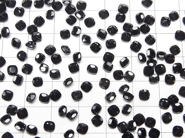 [Video]High Quality Black Spinel AAA Loose stone Square Faceted 4x4mm 10pcs