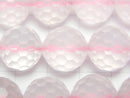 [Video] High Quality! Madagascar Rose Quartz AA++ 128Faceted Round 14mm half or 1strand beads (aprx.15inch/36cm)