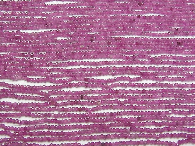 [Video]High Quality! Ruby AA++ Faceted Button Rondelle 2x2x1.5mm 1strand beads (aprx.15inch/37cm)