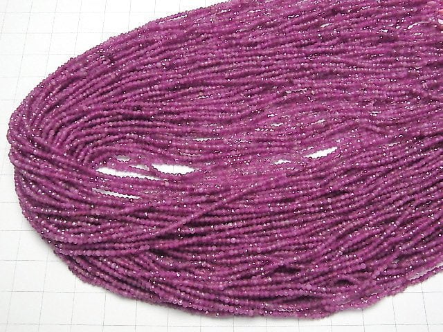 [Video]High Quality! Ruby AA++ Faceted Button Rondelle 2x2x1.5mm 1strand beads (aprx.15inch/37cm)