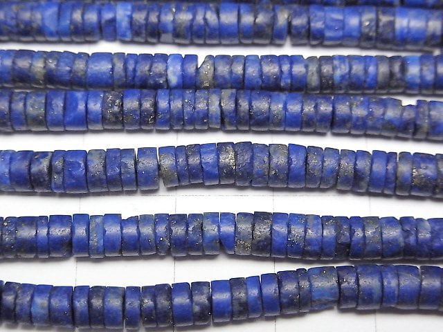 [Video]Lapislazuli AA++ Roundel (Heishi)4x4x2mm 1strand beads (aprx.15inch/36cm)