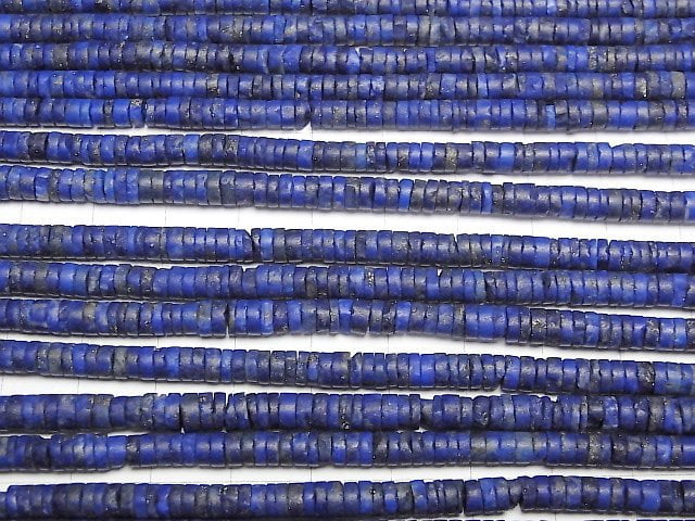 [Video]Lapislazuli AA++ Roundel (Heishi)4x4x2mm 1strand beads (aprx.15inch/36cm)