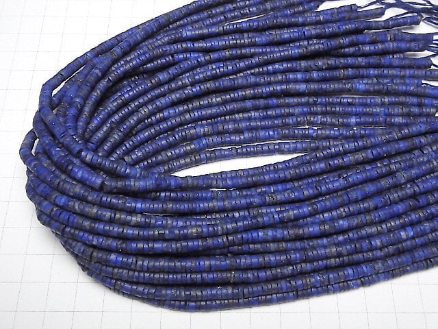 [Video]Lapislazuli AA++ Roundel (Heishi)4x4x2mm 1strand beads (aprx.15inch/36cm)