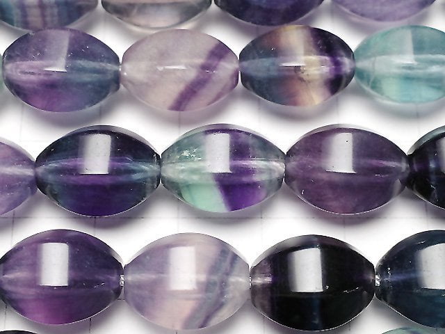 [Video] Mongolian Multi color Fluorite AAA 6Faceted Faceted Rice 14x12x12mm half or 1strand beads (aprx.15inch/37cm)