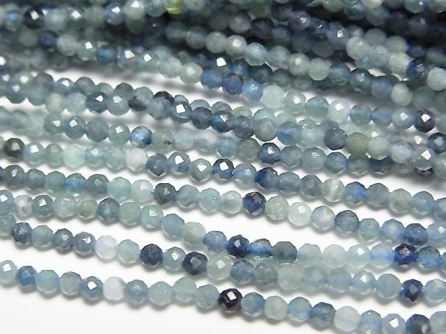 [Video] High Quality! Indigolite Tourmaline AA++ Faceted Round 2mm 1-strand beads (approx. 15 inches/37 cm)