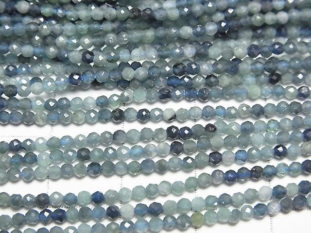[Video] High Quality! Indigolite Tourmaline AA++ Faceted Round 2mm 1-strand beads (approx. 15 inches/37 cm)