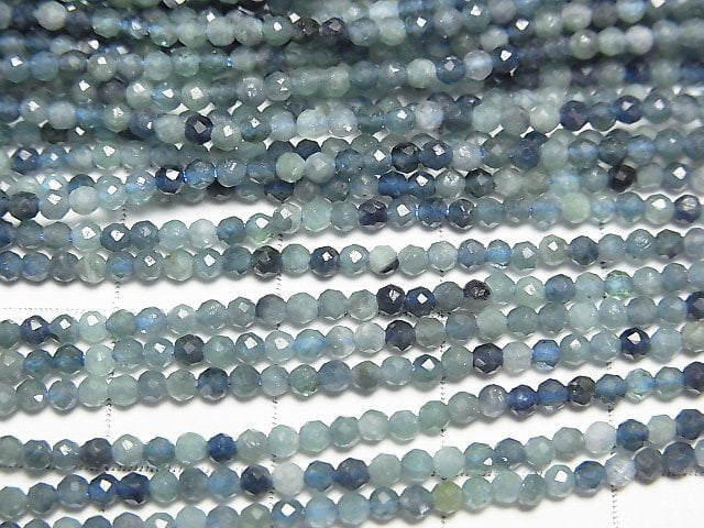 [Video] High Quality! Indigo Light Tourmaline AA++ Faceted Round 2mm 1strand beads (aprx.15inch/37cm)