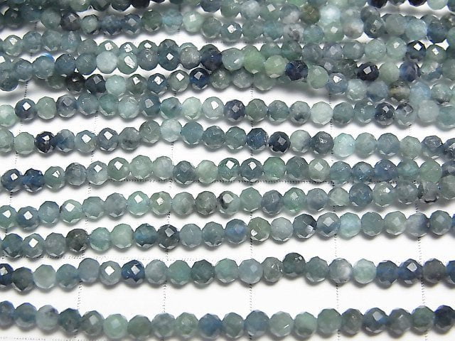 [Video] High Quality! Indigo Light Tourmaline AA+ Faceted Round 3mm 1strand beads (aprx.15inch/37cm)