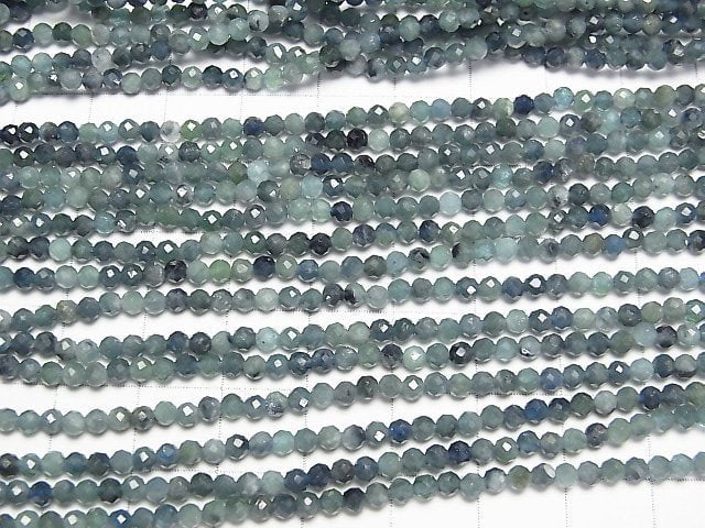 [Video] High Quality! Indigo Light Tourmaline AA+ Faceted Round 3mm 1strand beads (aprx.15inch/37cm)