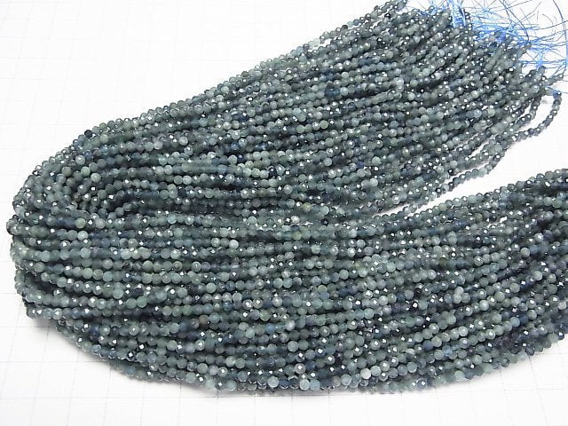 [Video] High Quality! Indigo Light Tourmaline AA+ Faceted Round 3mm 1strand beads (aprx.15inch/37cm)