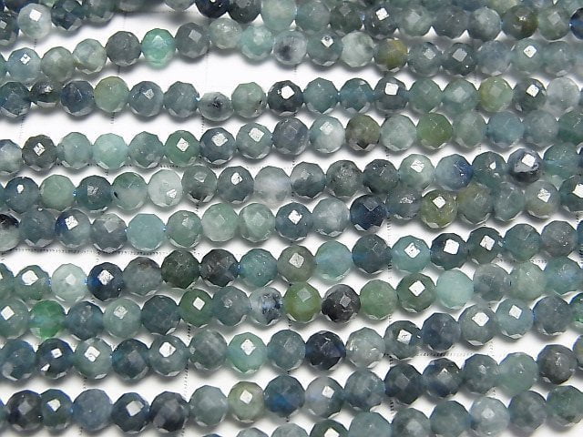 [Video] High Quality! Indigo Light Tourmaline AA++ Faceted Round 4mm 1strand beads (aprx.15inch/37cm)