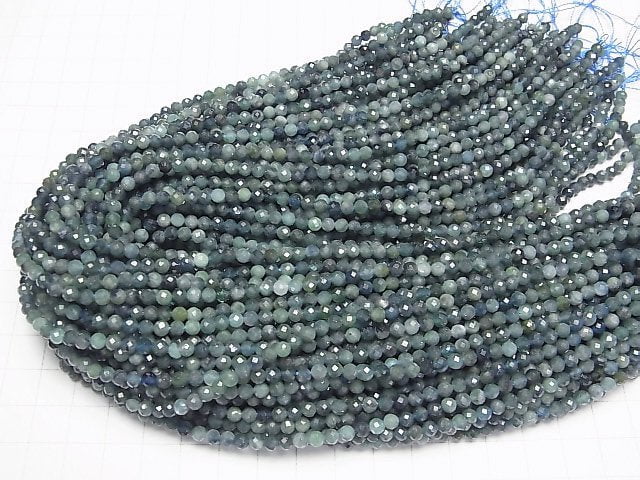 [Video] High Quality! Indigo Light Tourmaline AA++ Faceted Round 4mm 1strand beads (aprx.15inch/37cm)