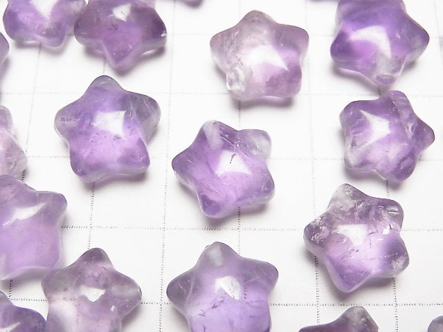 [Video] Amethyst AA++ Star Motif 12-14mm [Half Drilled Hole] 2pcs