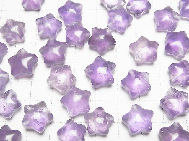 [Video] Amethyst AA++ Star Motif 12-14mm [Half Drilled Hole] 2pcs