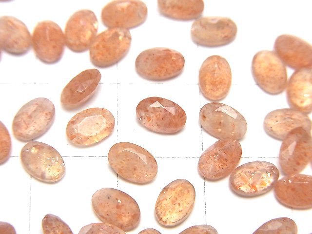 [Video]High Quality Sunstone AAA- Loose stone Oval Faceted 6x4mm 5pcs