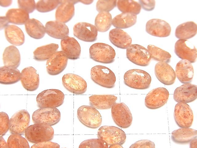 [Video]High Quality Sunstone AAA- Loose stone Oval Faceted 6x4mm 5pcs