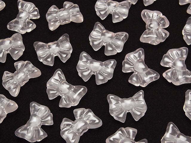 [Video]Rose Quartz AAA Ribbon Motif 12x15mm [Horizontal hole] 2pcs