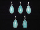[Video] Peru Amazonite AAA Pear shape 21x11mm Pendant Silver925 1pc