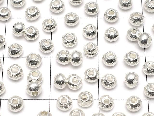 Karen Silver Rondelle 3.5x3.5x2.5mm White Silver 5pcs